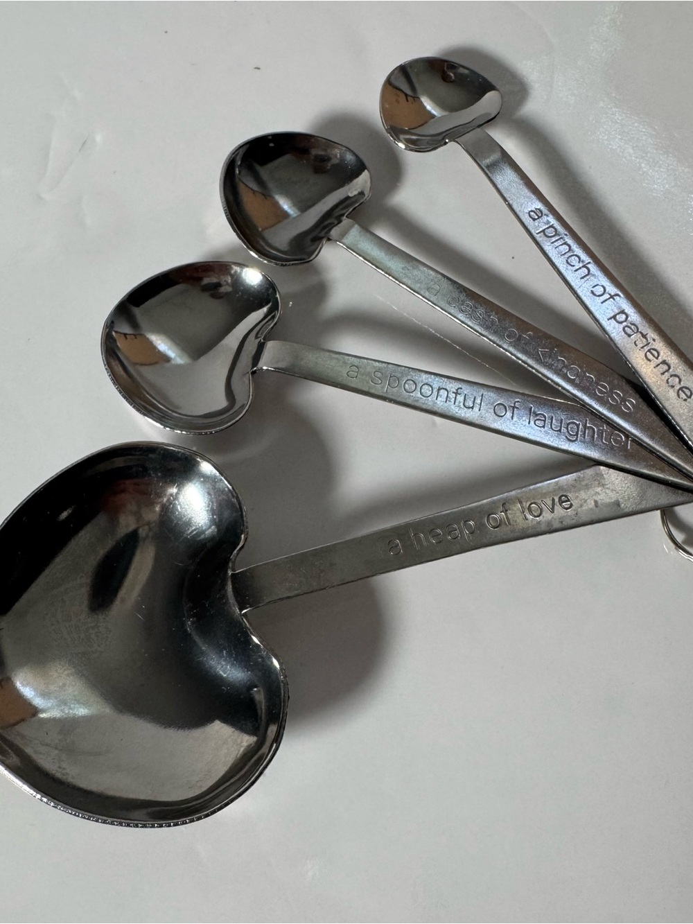 Kate Aspen Love Beyond Measure Measuring Spoons Set Stainless Steel Heart-Shaped